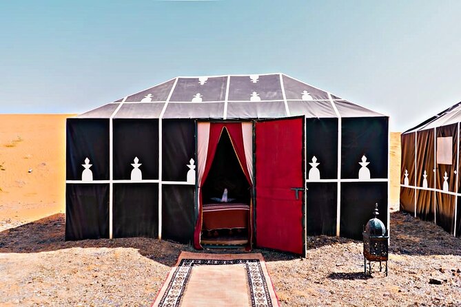 1 night Camel trek in Merzouga Desert Luxury Camp NO EXTRA - The Camp Setup: Private Tent, Private Bath, Mint Tea, and Berber Night Music