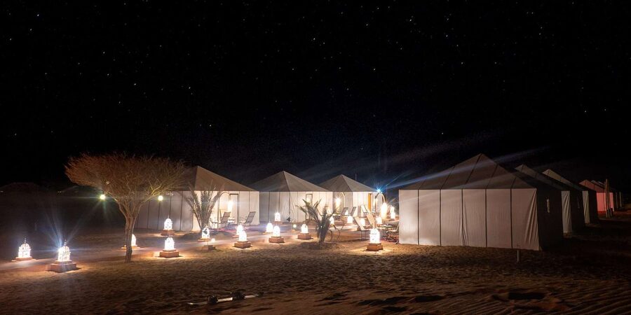 3-Day luxury Adventure: Marrakech to Merzouga incl.Quad/show - The Camp Night: Berber Clothes, Henna, Sandboarding, and Pool Time