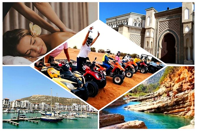 4 excursions in 1 pack = city tour + hammam massage + quad or buggy + paradise - Day 1 City Loop: Marina Photos, Oufella Views, and Argan Learning