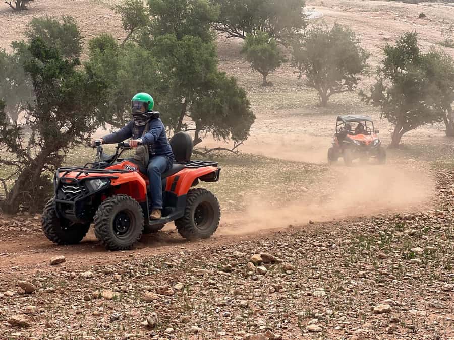 Agadir: Agafay Desert Quad Biking With Goats On The Tree - The quad biking section, what the Agafay trails feel like in real life