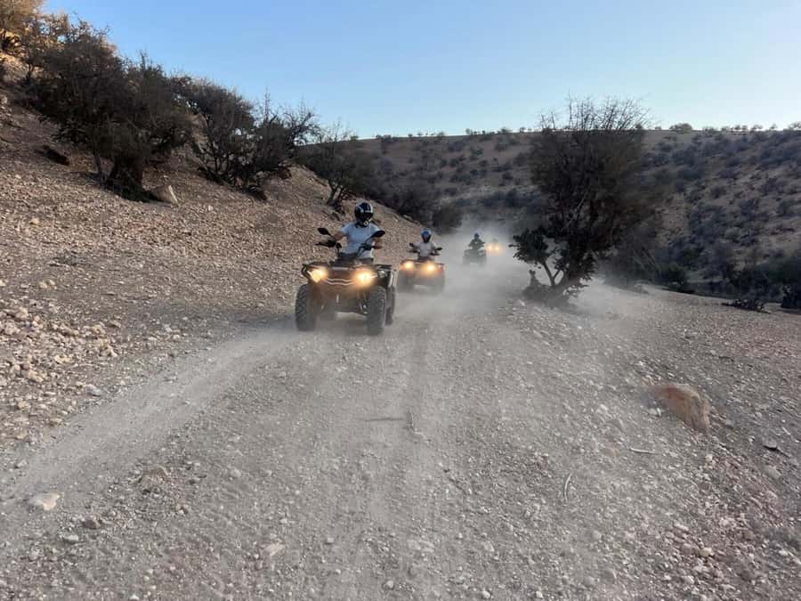 Agadir: Agafay Desert Quad Biking With Goats On The Tree - On the way back, dust cleanup and the ride home in comfort
