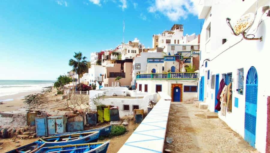 Agadir: Taghazout, Colorful village & Timlaline Desert Trip - Aghroud and Plage Aghroud, where color meets everyday life