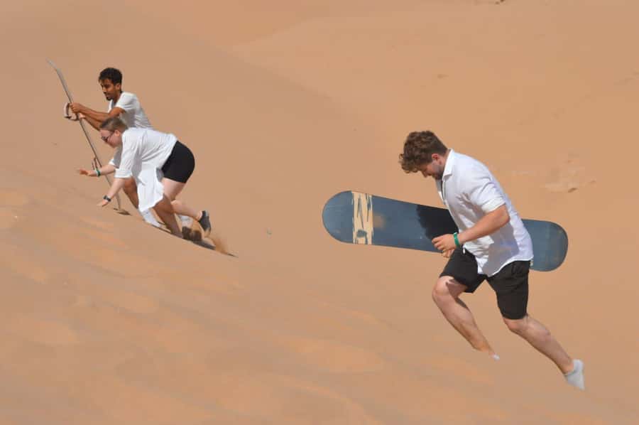 Agadir/Taghazout : Sandboarding & Sunset Camel Ride with BBQ - Timlalin Dunes and Tamri Ranch, compressed into 5 hours