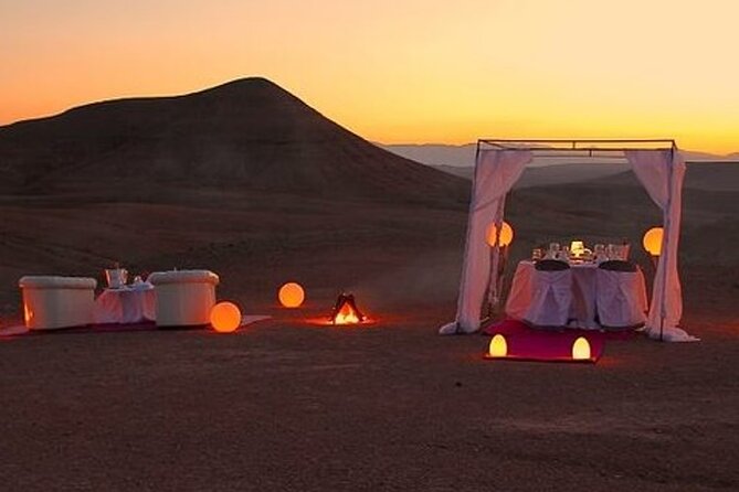 Agafay Desert Camel Ride with Dinner - The Dinner Under the Stars: starter, main, dessert, and mint tea