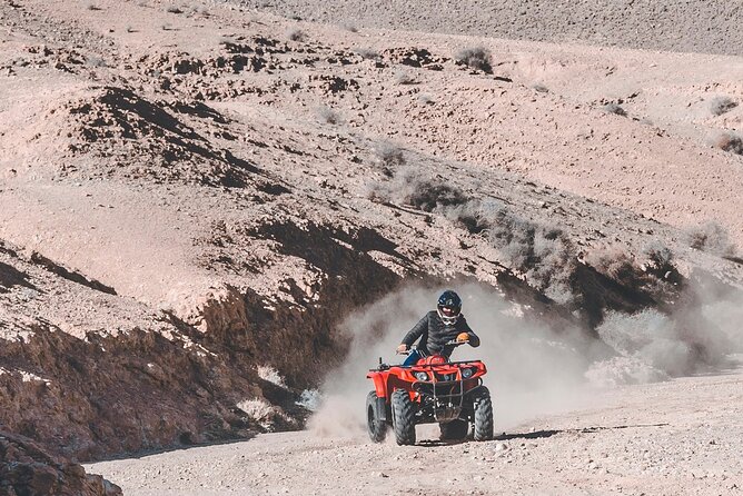 Agafay Desert Full Day Tour in Quad bike with lunch - The ride route: hills, sand-like slopes, and Atlas Mountain views