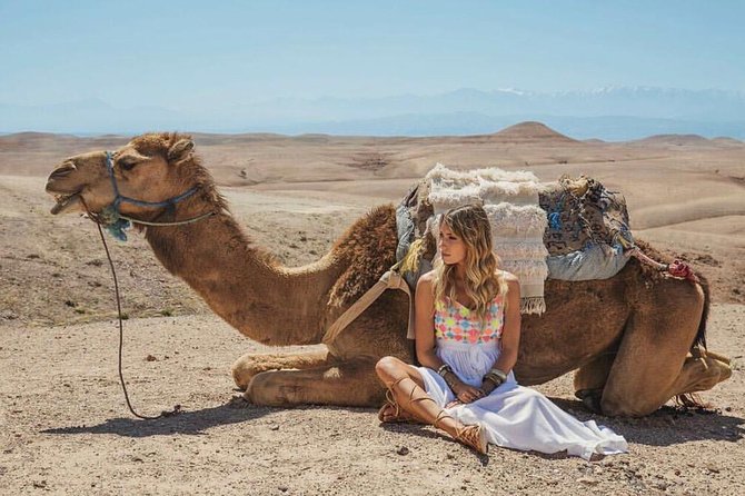 Agafay Desert Package, Quad Bike, Camel Ride and Dinner Show - Camp setup, mint tea, and the pool in the dunes