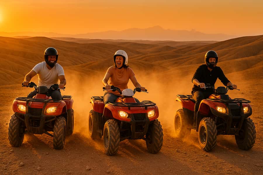 Agafay tour Quade Bike, Sunset and Romantic Dinner Show - Quad biking in Agafay: the adrenaline part (and its rules)