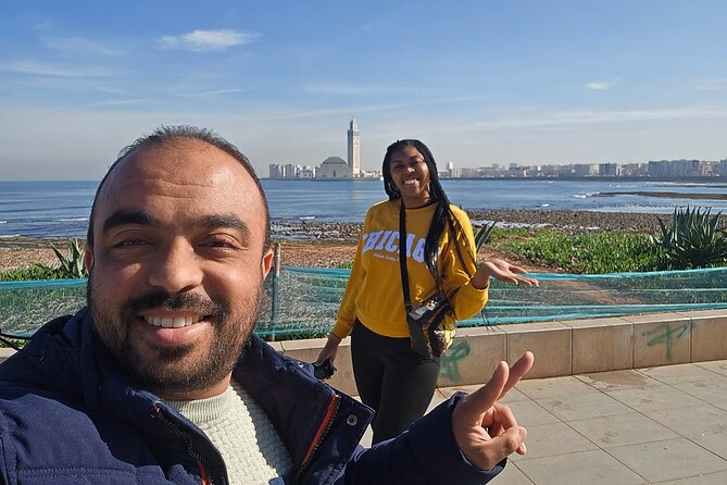 Casablanca Tower From Hassan Mosque2 to Royal Palace - La Corniche waterfront promenade, coffee and ocean air
