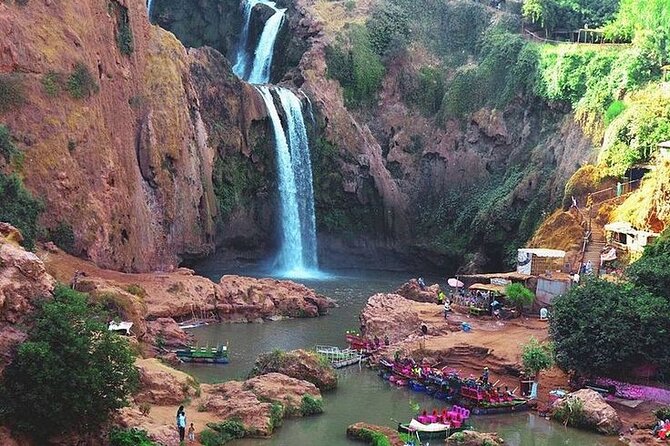Day trip to OUZOUD waterfall with guide&boat ride from Marrakech - Monkey spotting and the stair climb back up