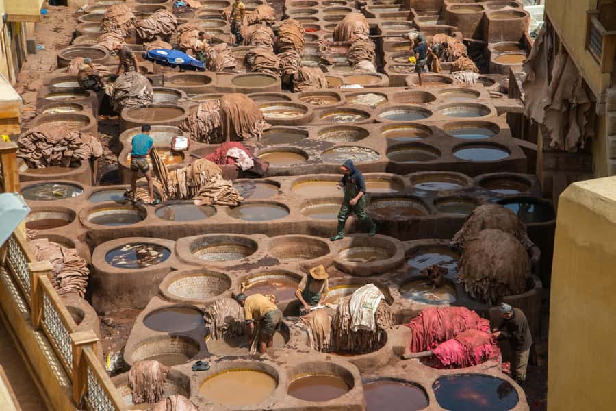 Fes: Attarine Madrasa, Museum, Tannery, Souk and Medina Tour - Chouara Tannery: what you actually see (and how to get the best view)