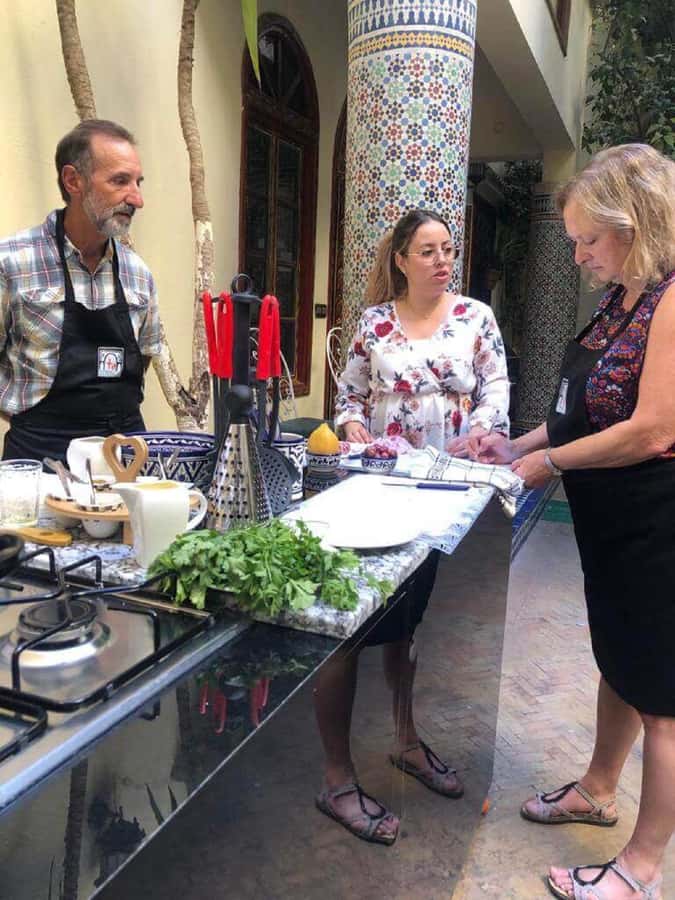 Fes: Authentic Cooking Class and Old Medina Visit - Working side by side on a 3-course Moroccan meal