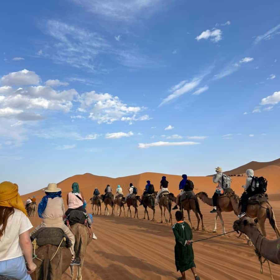 From Fes: 2 Day Round Trip Via Merzouga Desert & Camel Trek - Arriving in Merzouga: luggage storage, camel time, and desert dinner