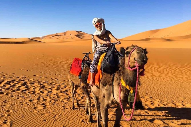 From Marrakech: 3-Day Merzouga and Sahara Desert Tour - Entering Erg Chebbi: Camel Sunset, Sandboarding, and Camp Life