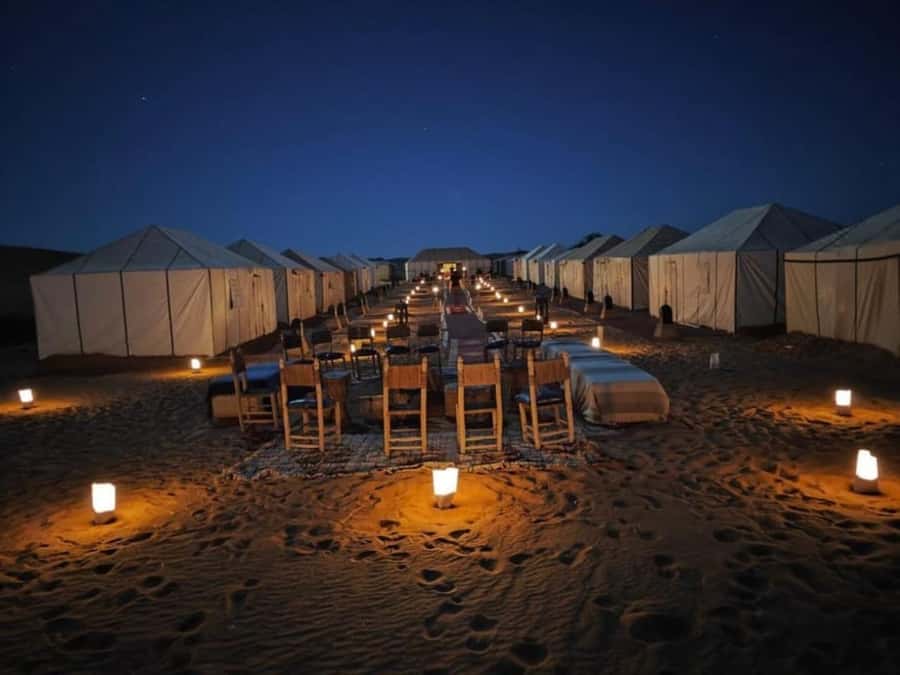 From Marrakech: 3-Day Sahara Desert Adventure to Fes - Erg Chebbi Merzouga desert camp: camels, sandboarding, drumming, and the star trap