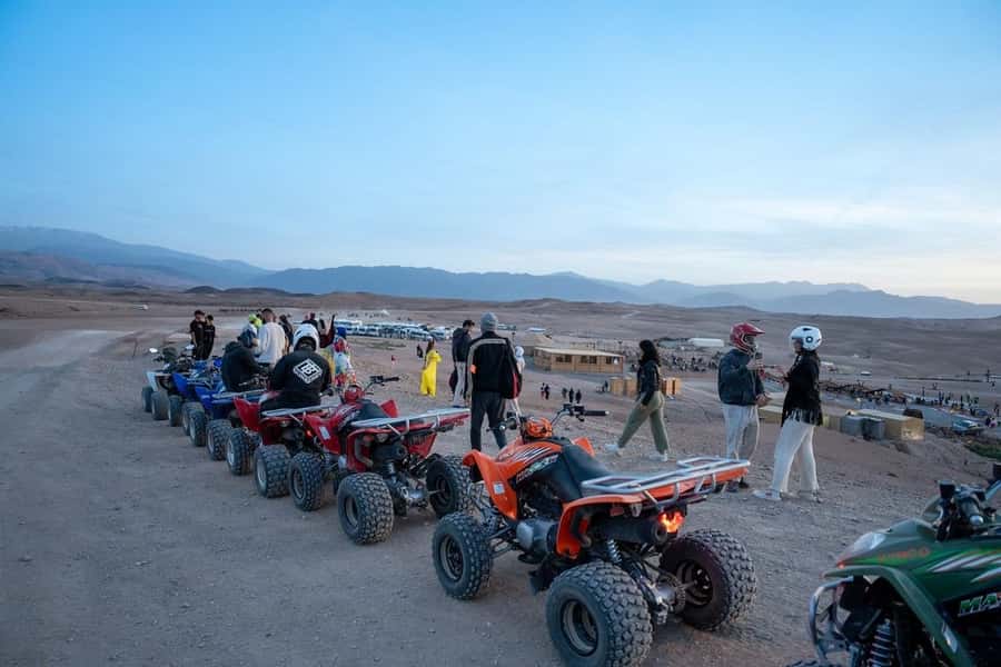 From Marrakech: Agafay Desert Quad Biking with Dinner & Show - Air-Compressed Dust Off, Then Tea Time