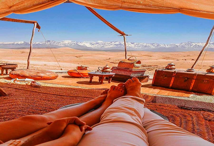 From Marrakech: Agafay Desert Sunset Dinner with Live Show - Live Dance, Music, and Fire Show Around the Bonfire