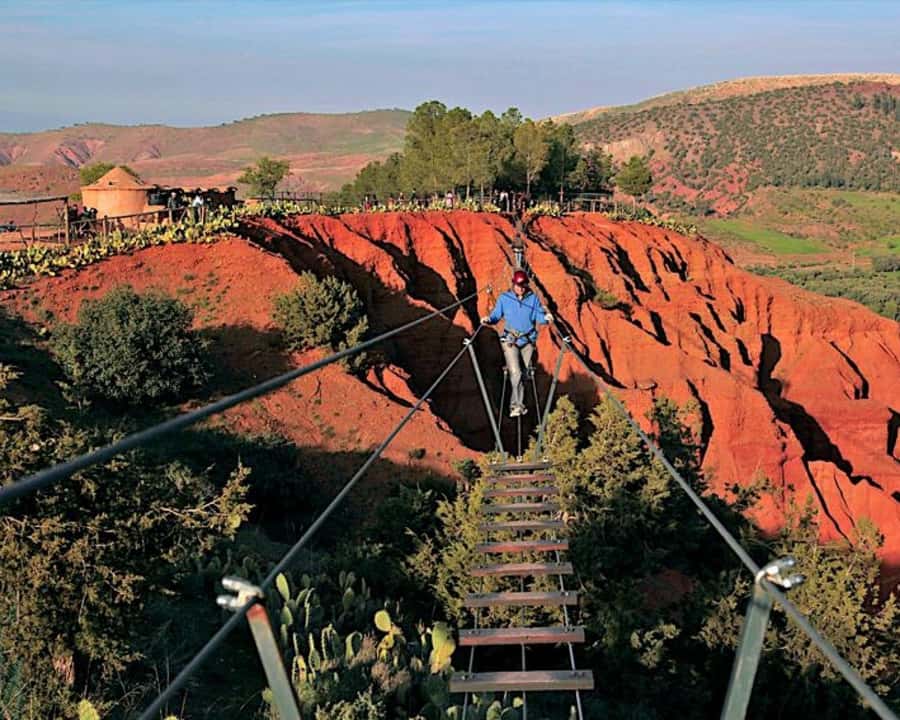 From Marrakech: Atlas Mountains Zip Line Tour Adventure - Berber villages with red mud plaster, and what to notice