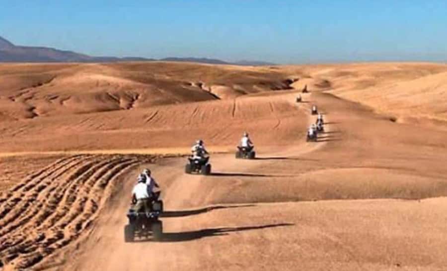 From Marrakech: Camel, Quad Bike Tour, Sunset, Dinner & Show - Quad biking in Agafay: fun, but respect the terrain