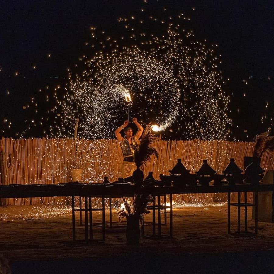 From Marrakech: Dinner show in Agafay Desert & Sunset Quad - Camel ride at Agafay: the romantic moment that is also practical
