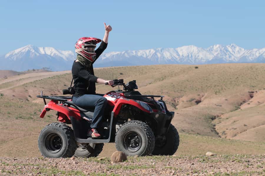From Marrakech: Guided Quad Biking Tour in Agafay Desert - First steps on the quad: practice, then Turtle Valley and plateaux