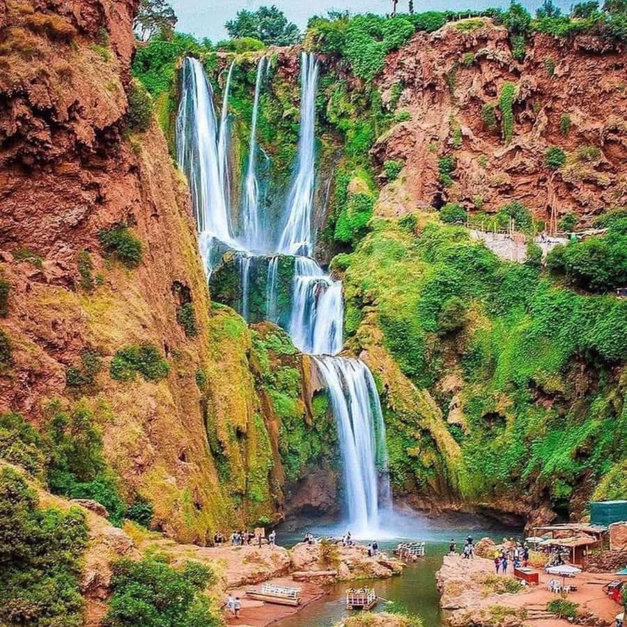 From Marrakech: Ouzoud Waterfalls Guided hike & boat Ride - Olive groves and an argan oil co-operative stop (culture on the way)