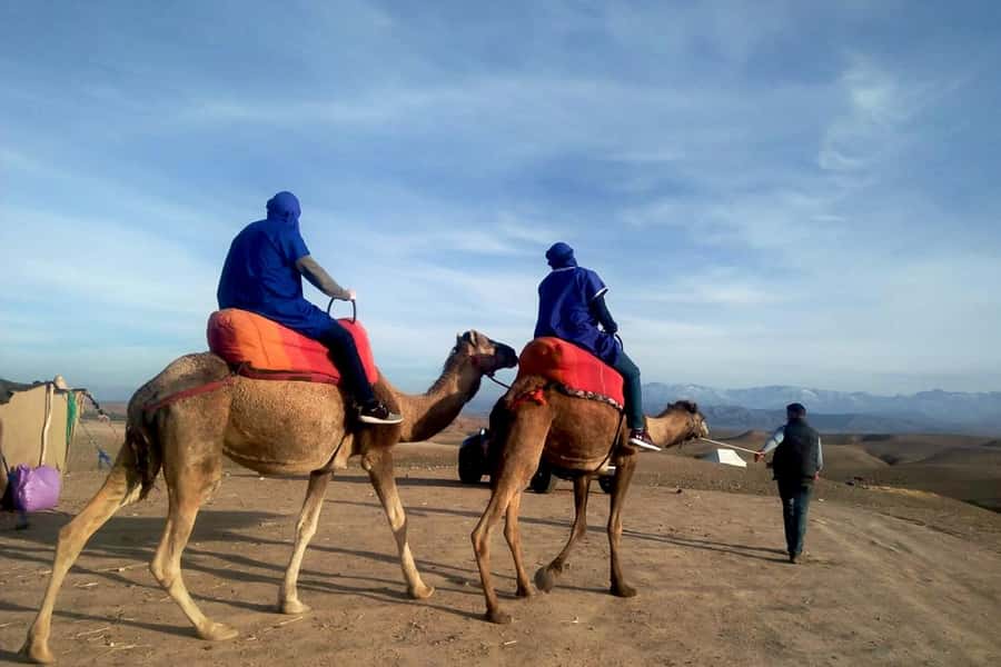 From Marrakech: Sunset Camel Ride in the Agafay Desert - Marrakech pickup and the drive toward the Atlas foothills
