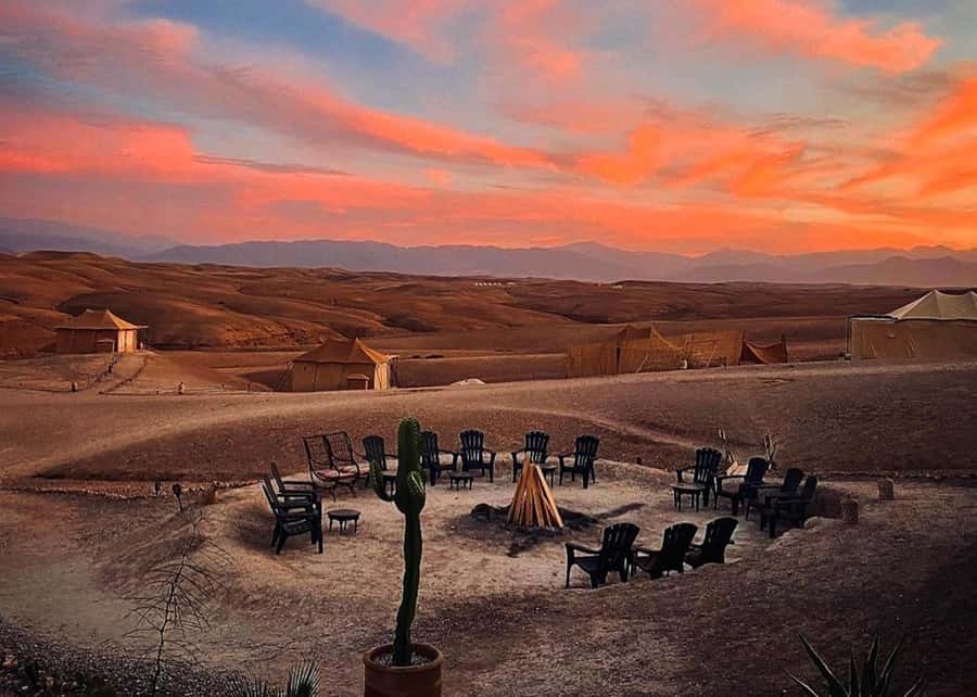 From Marrakesh Agafay Desert Dinner & Sunset, and Camel Ride - Berber music and the fire show under the stars