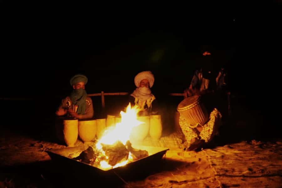 From Merzouga: Desert Overnight in Heated Tent & Camel Ride - Dinner, Drums, and the Campfire That Feels Like a Show
