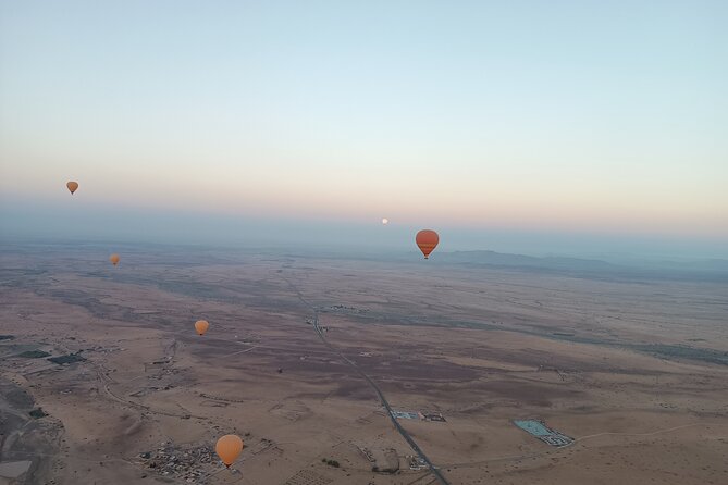 Hot air balloon flight to Marrakech in a small group. Breakfast - Watching the Balloon Inflate, Unlimited Tea, and the Safety Briefing