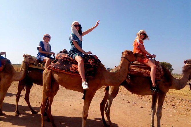 Marical dinner and camel ride at sunset in Desert of Marrakech - Asni Valley argan cooperative, tea and bread with a purpose