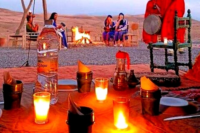 Marical dinner and camel ride at sunset in Desert of Marrakech - Desert sunset camel ride and dinner under stars