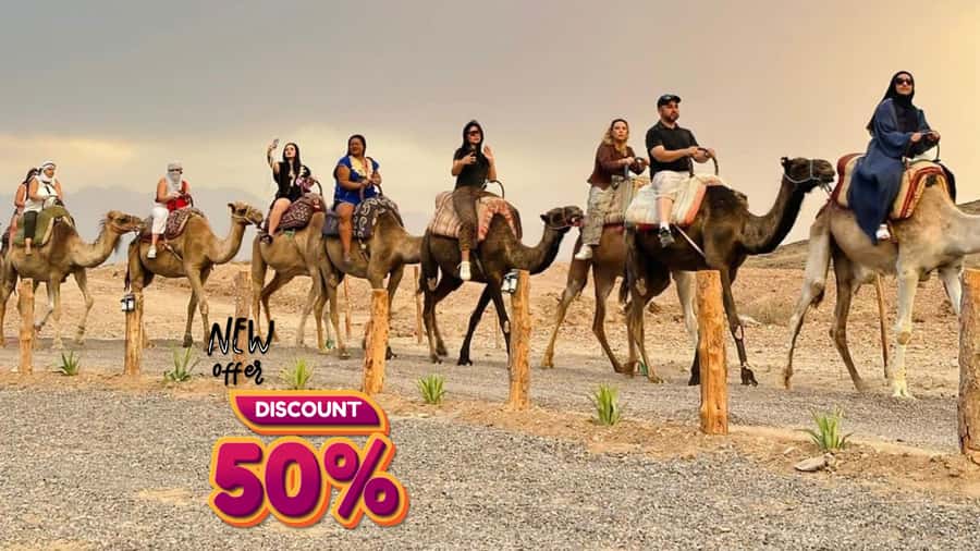 Marrakech: Agafay Desert Camel Ride, Dinner, Fire Show - Desert Pool Swim: A Rare Cooling Break, When It’s Offered