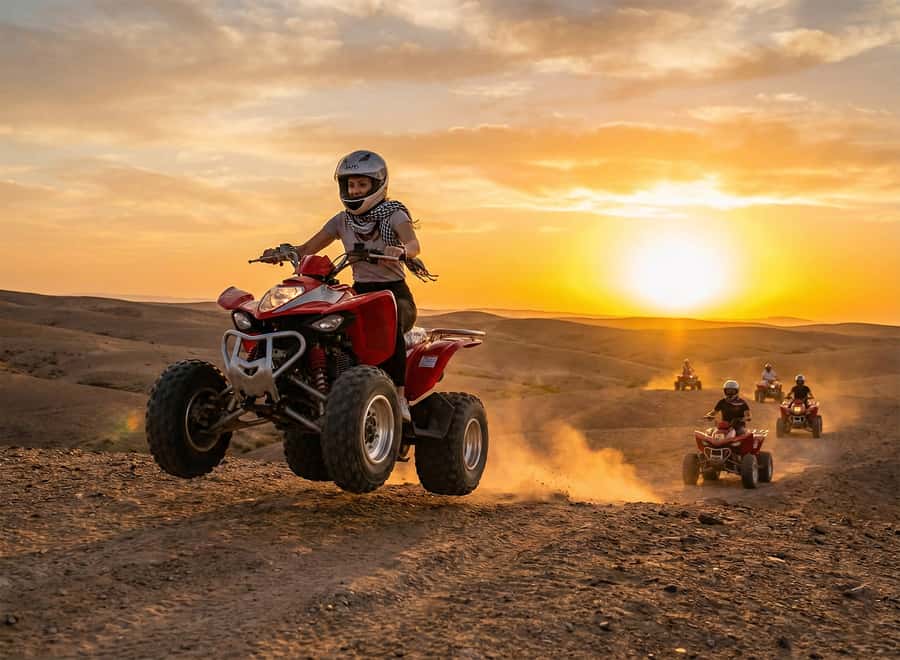 Marrakech: Agafay Desert: Camel ride Quad Bike, Dinner show - Argan Oil Cooperative Tea Stop: More than a quick break