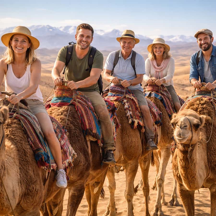Marrakech: Agafay Desert Camel Ride & Quad with Dinner Show - Agafay Desert with Atlas views, not the far-off Sahara feel