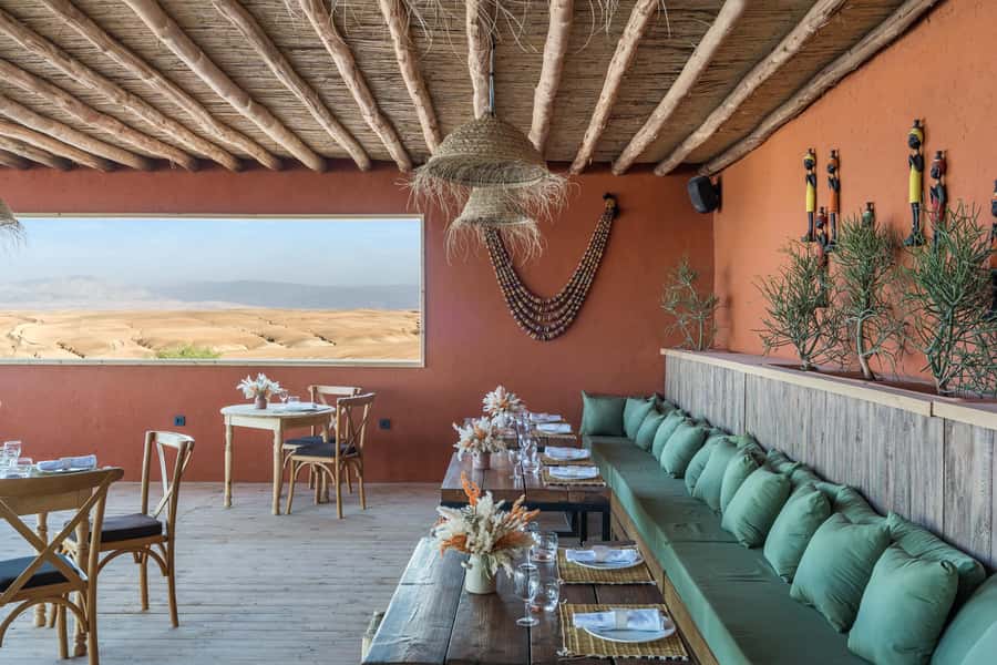 Marrakech: Agafay Desert Inara Camp Pool Day Pass with Lunch - From Mamounia to Agafay Desert: the ride that sets the mood