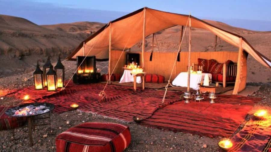 Marrakech: Agafay Desert Magic Sunset Dinner & Live Show - Mint tea, soup, couscous, tagine: what dinner feels like