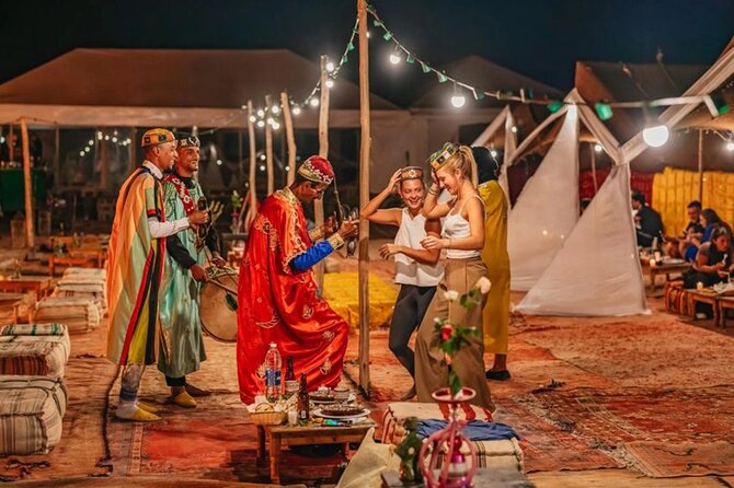 Marrakech Agafay Desert Package Quad Bike&Camel POOL Dinner Show. - Dinner in a Berber tent plus the dinner show feel