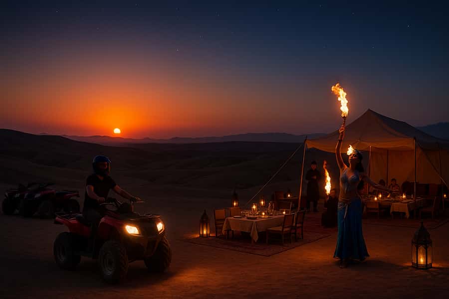 Marrakech: Agafay Desert Quad Biking with Dinner Show - How the day flows from Marrakech to Agafay at sunset