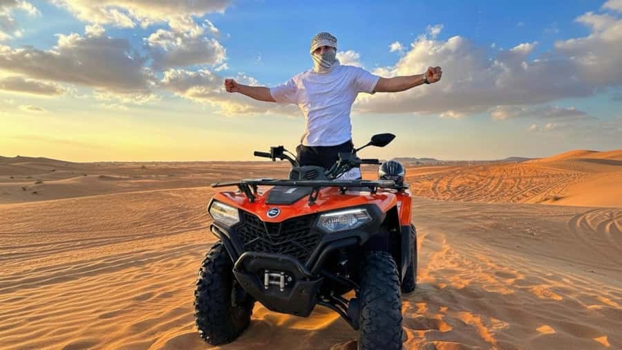 Marrakech: Agafay Desert Tour Quad bike & Dinner fire show - Leaving Marrakech: pickup next to Koutoubia and a High Atlas drive