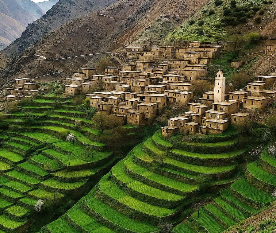 Marrakech: Atlas Mountains & Agafay Desert Tour w Camel Ride - Ait Souka rooftop lunch with Berber family hospitality