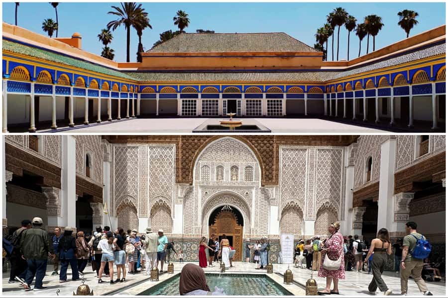 Marrakech: Bahia Palace, Madrasa Ben Youssef & Secret Garden - Koutoubia Mosque and Mellah: the quick context stops