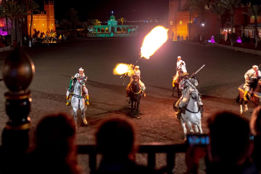 Marrakech: Chez Ali Fantasia Folklore Show & Moroccan Dinner - Arrival at the venue: photos, Ali Baba cave, and that first wow moment