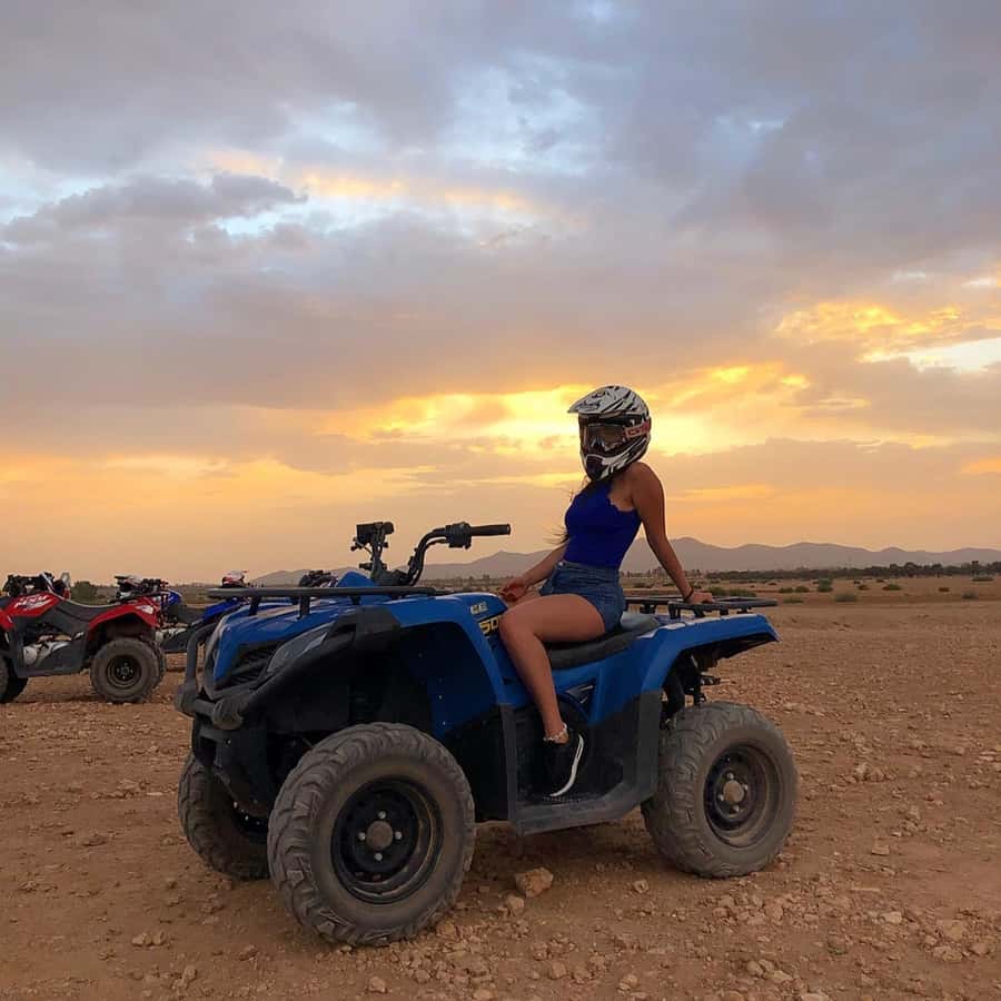 Marrakech: Desert and Palm Grove Sunset Quad Tour with Tea - The real setup: pickup, van time, and how the 3 hours works