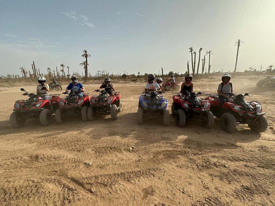 Marrakech: Desert and Palm Grove Sunset Quad Tour with Tea - Sunset and the palm grove photo moment: timing, photos, and light