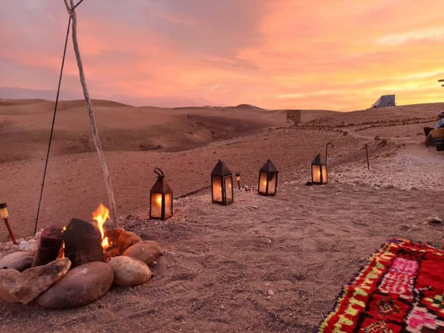 Marrakech: Dinner in Agafay Desert, Fire show & Camel Ride - Camel ride on Agafay: fun activity, simple comfort rules