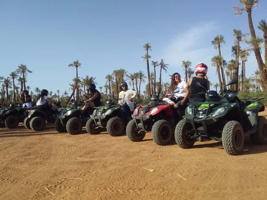 Marrakech, explore the palm grove desert by quad bike - Sunset and the palm oasis photo stop: finishing with the best light