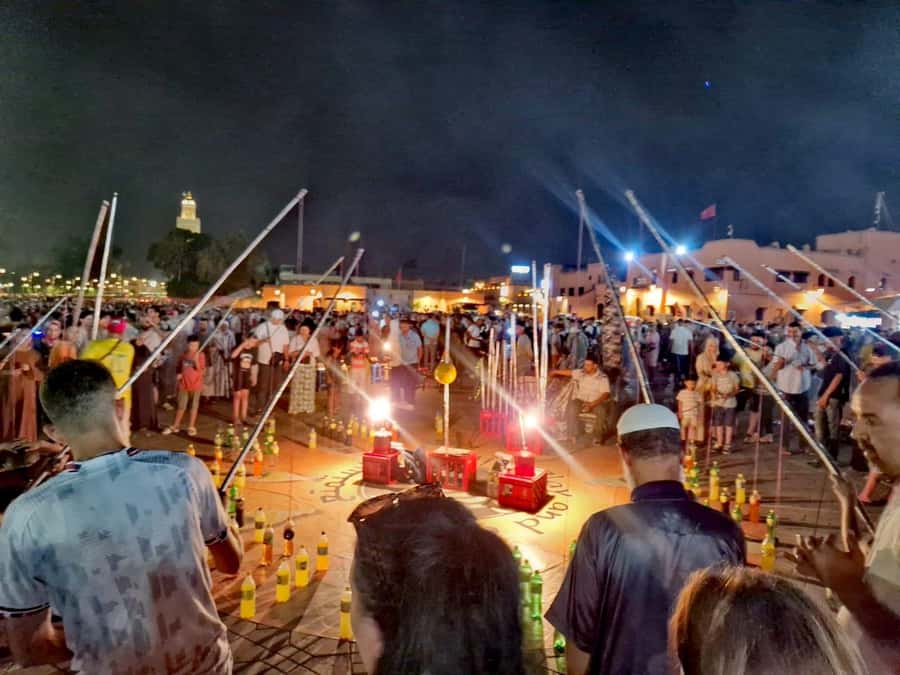 Marrakech: Guided Tour by Night - Jemaa el-Fna at night: the main stage, plus the lanes locals use