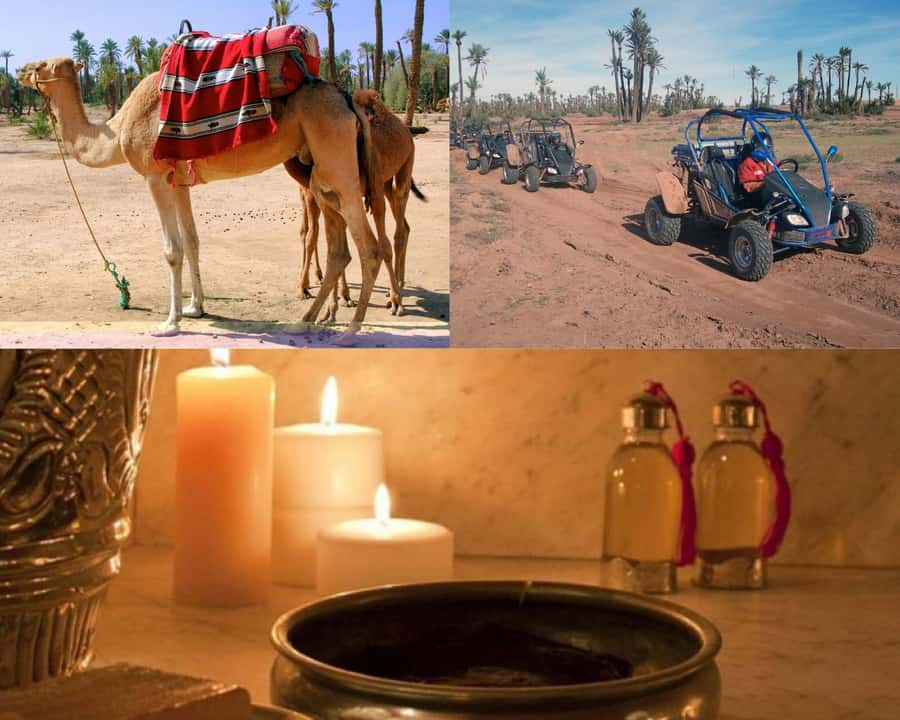 Marrakech: Half-Day Tour with Buggy Ride, Camel Ride and Spa - Pickup, timing, and the ride out of the Medina