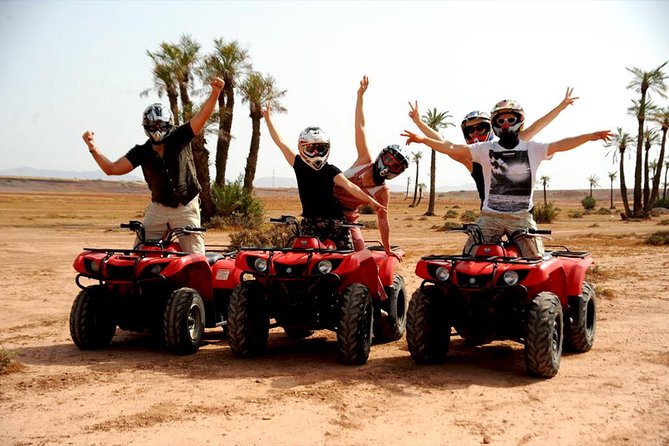 Marrakech Palmeraie Quad Bike Desert Adventure - Riding route: palms, dusty trails, rivers, and dunes