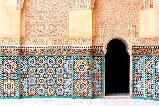 Marrakech Private Full-Day Guided City Tour with Transportation - Medersa Ben Youssef, Islamic education in carved cedar and tilework